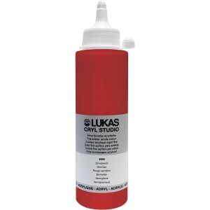 Lukas Cryl Studio Acrylfarbe, 250ml, Zinnoberrot. Künstler-Acrylfarbe für brillante Ergebnisse.