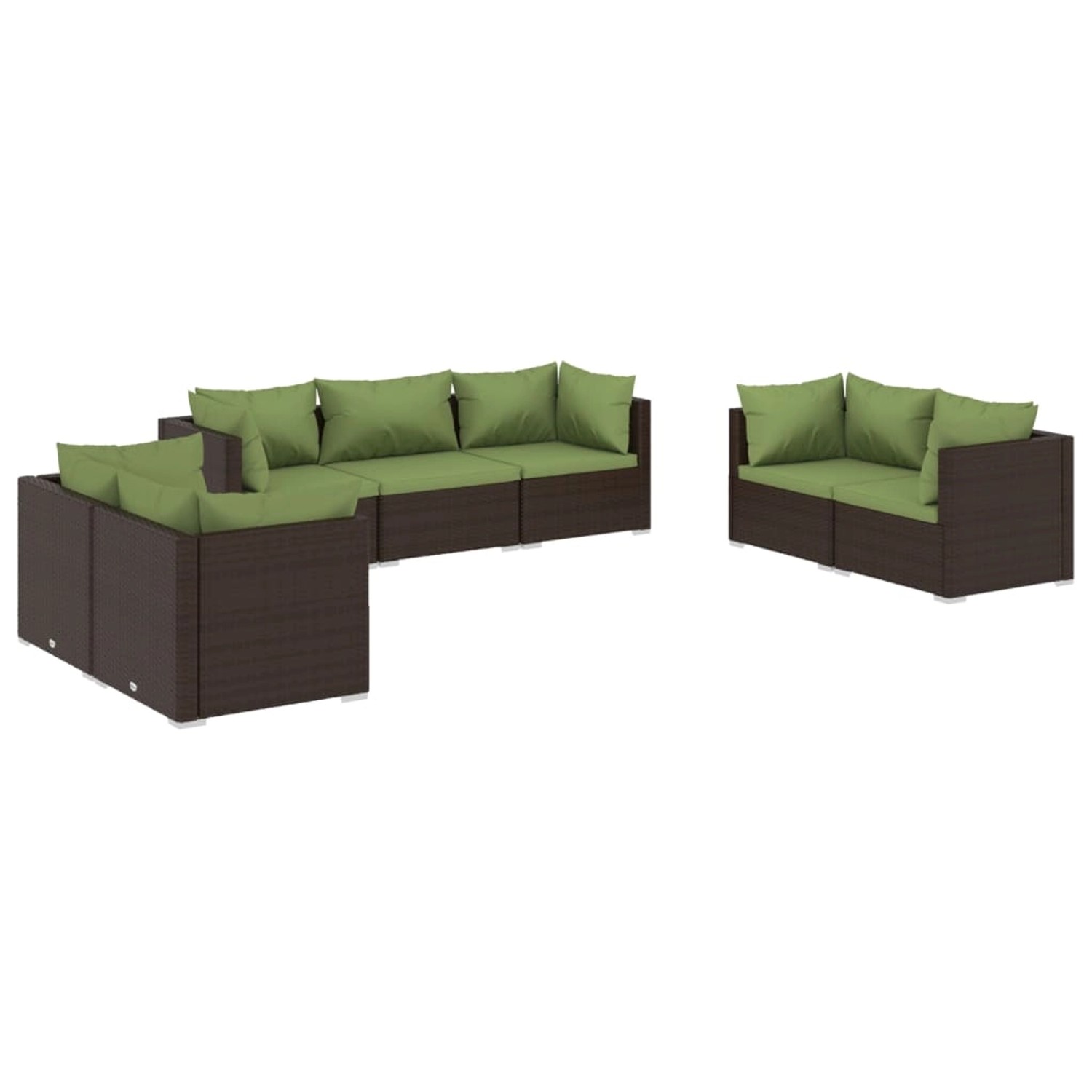 vidaXL 7-tlg Garten-Lounge-Set mit Kissen Poly Rattan Braun Modell 51 günstig online kaufen