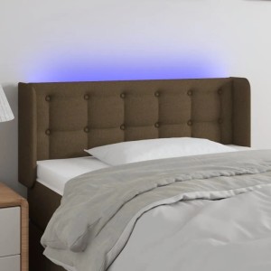 vidaXL LED Kopfteil Dunkelbraun 103x16x78/88 cm Stoff 3123663