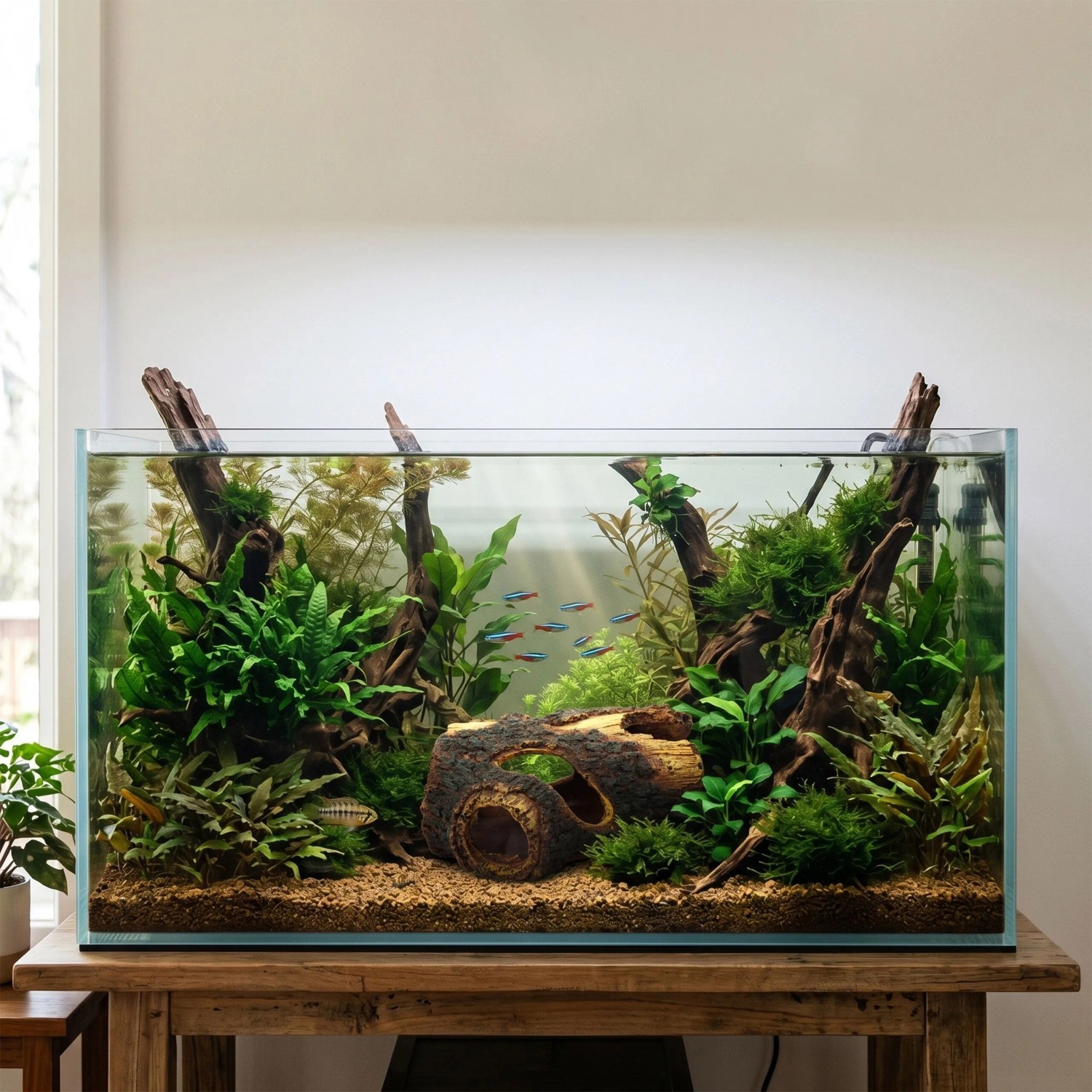 Relaxdays Aquariumdekoration Baumstamm Polyresin Braun Ungiftig Versteckhöhle für Süßwasser und Salzwasser 5,5 cm x 13,5 cm x 9 cm 0,14 kg_3