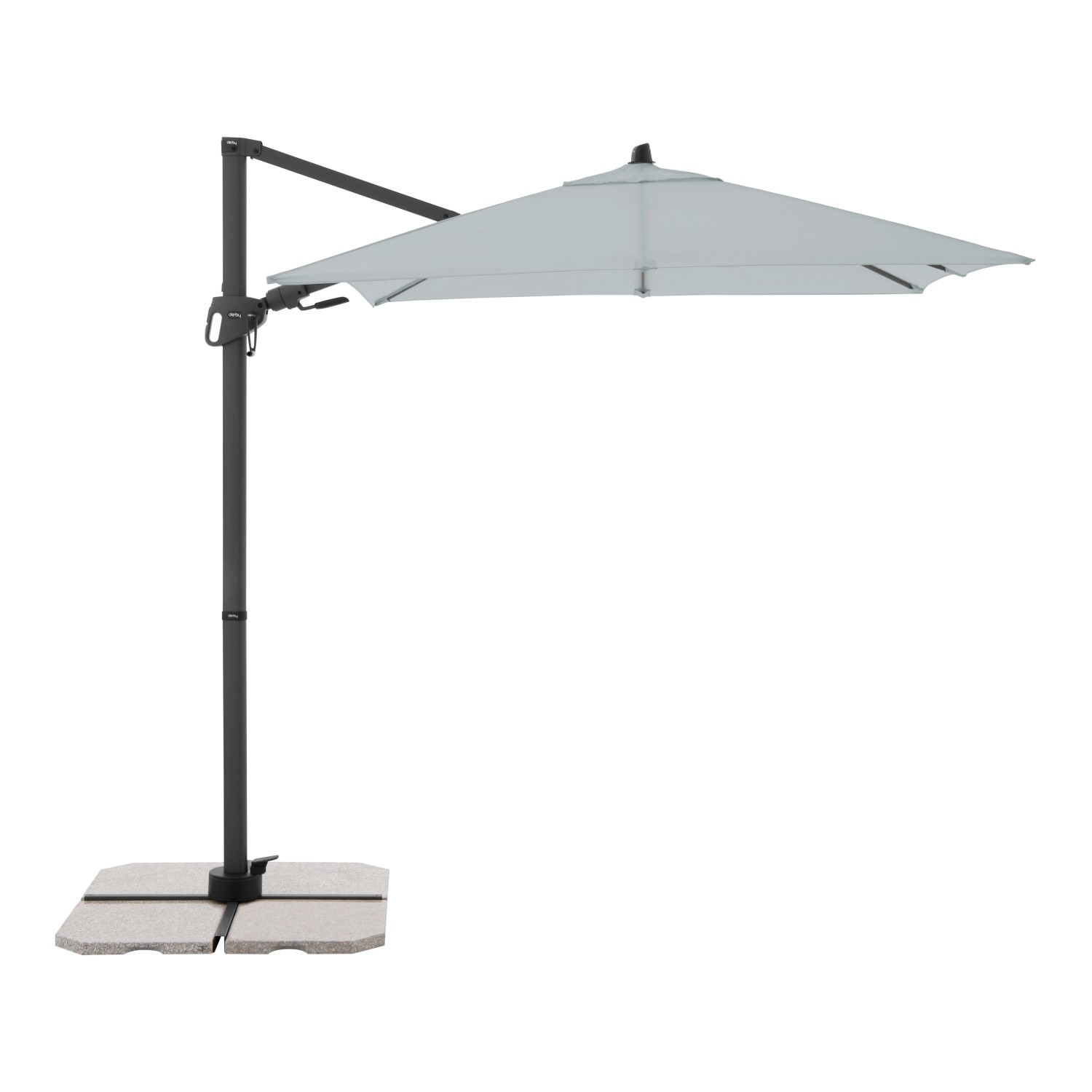 Derby Kurbel-Pendelschirm DX ca. 210 cm x 210 cm Hellgrau
