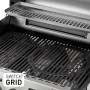 Detailaufnahme des Enders Gasgrill Monroe Pro 4 SIKR Turbo mit emailliertem Gussrost und Switch Grid System.