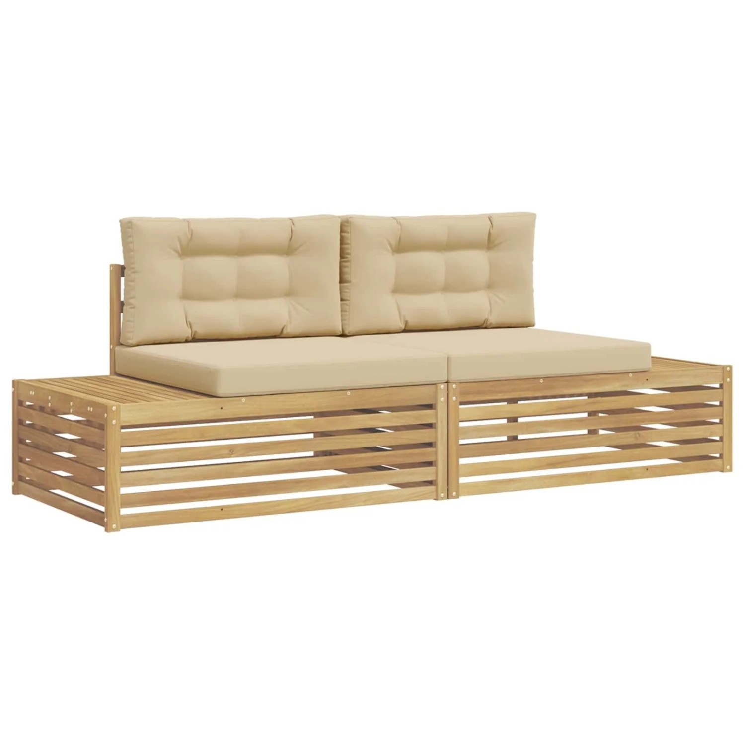 vidaXL Outdoor-Sofagarnitur Weiß 230,5 x 83 x 73 cm Polyester 3391108