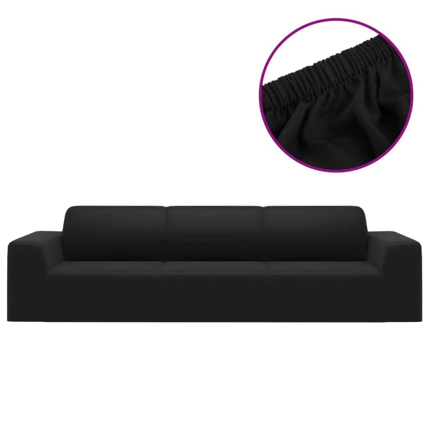 vidaXL Stretch Sofahusse 4-Sitzer Schwarz Polyester-Jersey günstig online kaufen