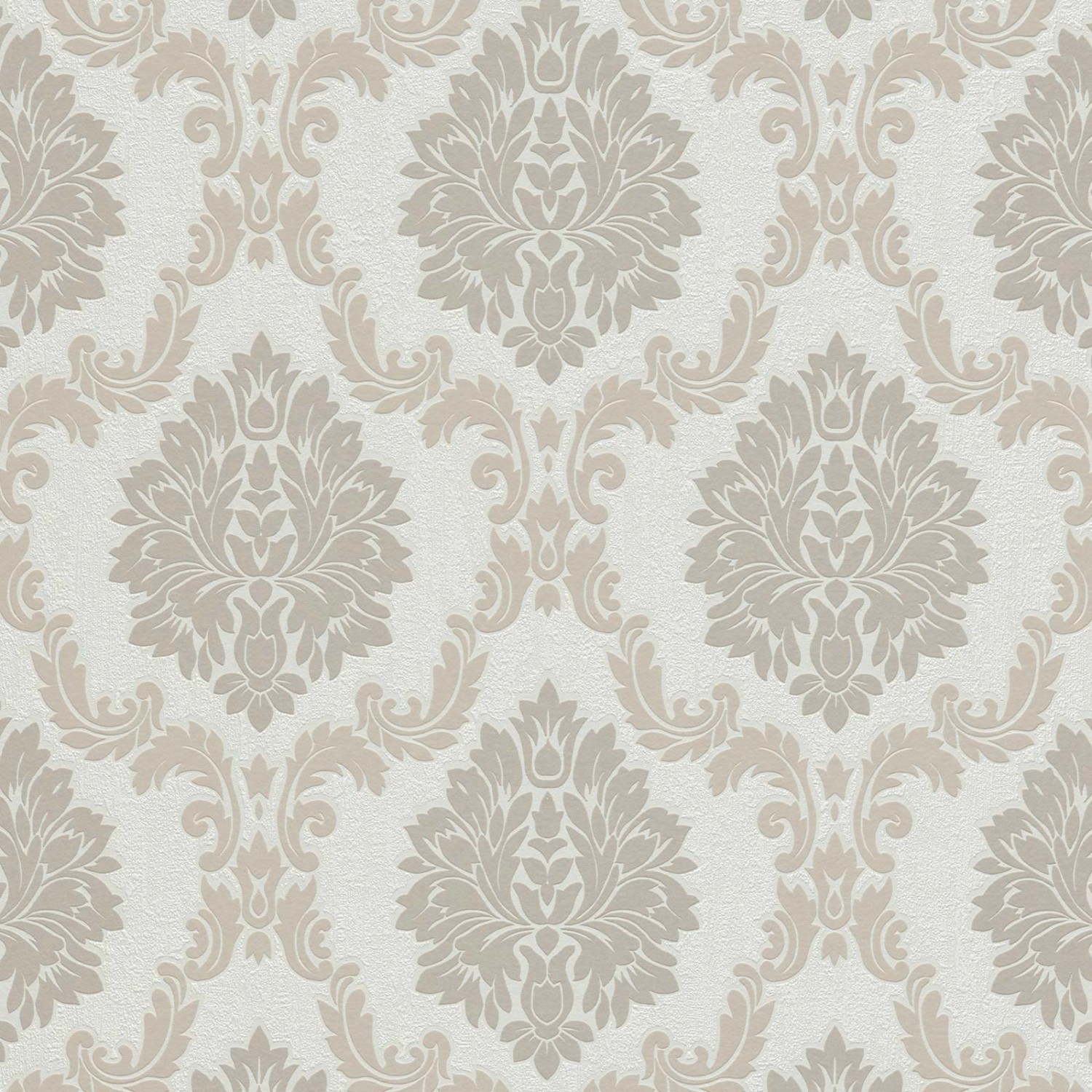 Bricoflor Barock Tapete mit Ornamenten in Beige Weiß Perfekt Fürs Wohnzimme günstig online kaufen