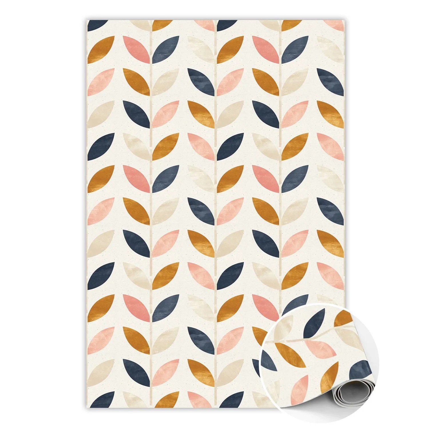 Tulup Teppich Kleine Blätter PVC Mat 100x150 cm Gelb Tapijt Vinyl PVC Tapij günstig online kaufen