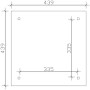 Grundriss Skan Holz Pavillon Cannes 2, 359x359 cm, unbehandelt, mit Maßangaben.