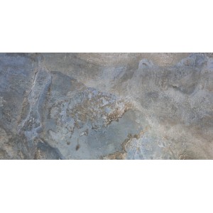 Feinsteinzeug Bodenfliese Travertino Grau, teilpoliert, 60x120 cm, mit Marmor Optik.