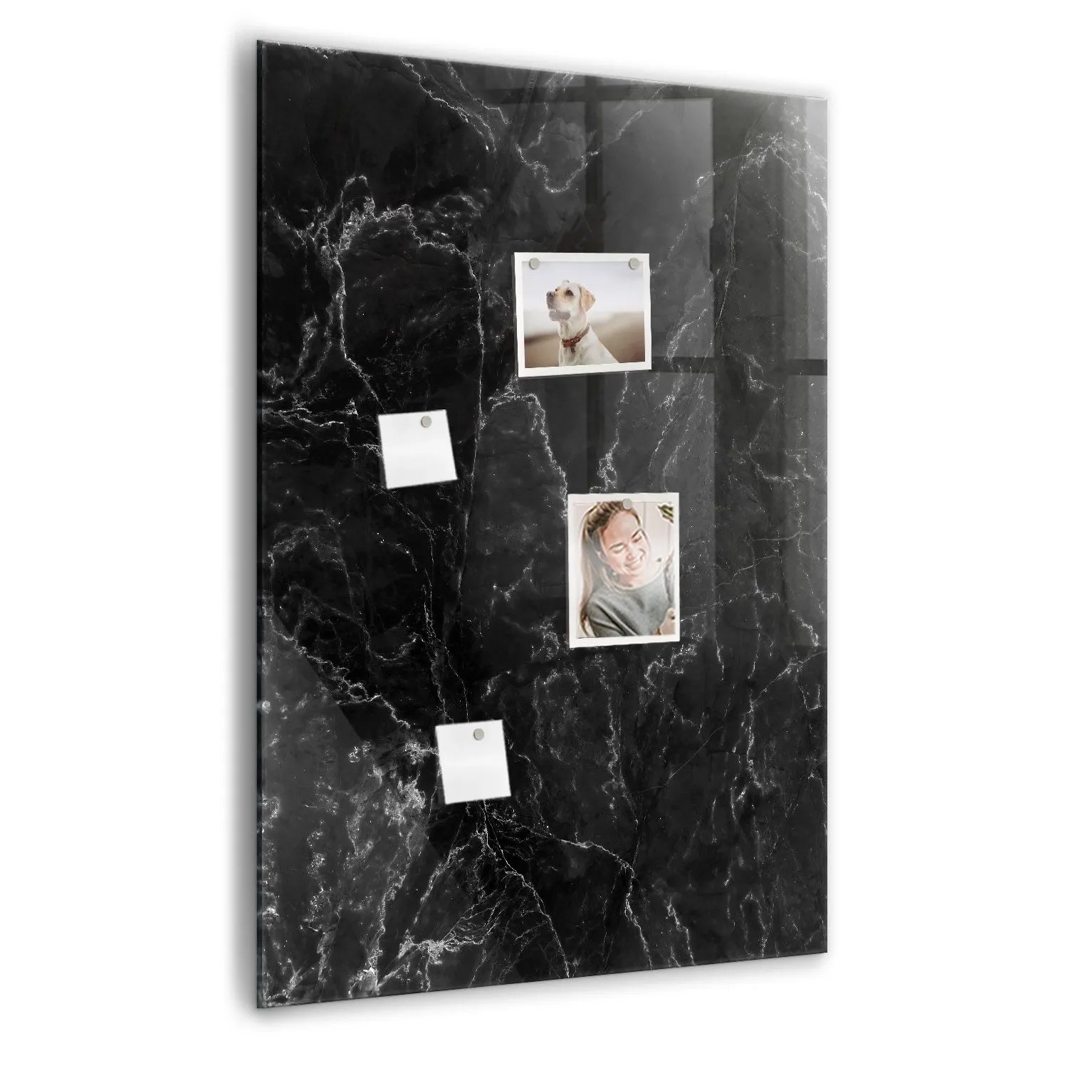 Tulup Beschreibbare Magnettafel Dunkler Marmor 70x100 cm Beschreibbare Magnettafel Küche Weißer Marker Magnetisches Glassboard