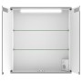 Offener Jokey Spiegelschrank Cento, 60x65 cm, alufarben, mit LED-Beleuchtung und Glasablagen.