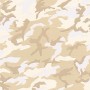 Beige Vliestapete mit Camouflage-Muster für das Kinderzimmer.