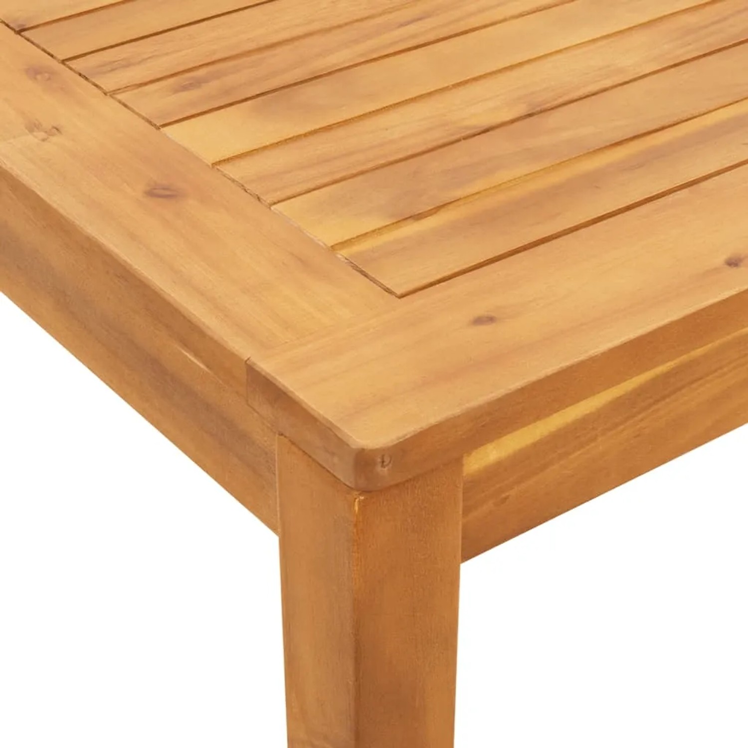 Quadratischer Garten-Esstisch aus Akazienholz, geölt, 110x110 cm. Robust und natürlich für Garten und Terrasse.