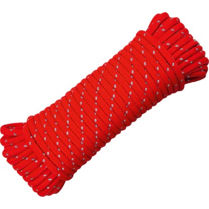 Mehrzweck-Seil Rot mit Reflekoren 15 m x Ø 4,8 mm