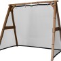 Axi 4-in-1 SportsFun Schaukel mit Netz für Fußball, Tennis, Volleyball aus braunem Holz.