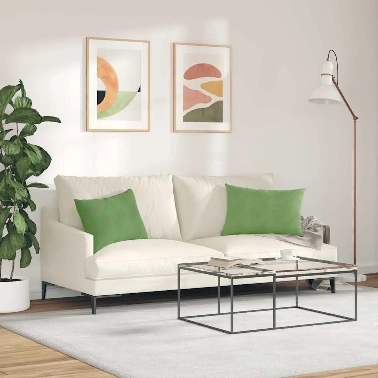 vidaXL Sofakissen 2 Stück Hellgrün 60 x 40 cm Cordstoff 42013673_4