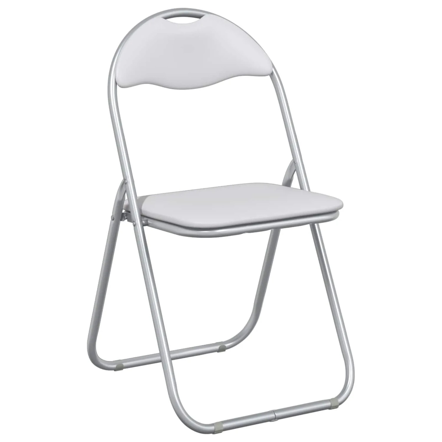 vidaXL Klappstuhl 8 Stk Weiß und Grau 48 x 43,5 x 81 cm Kunstleder 42029050