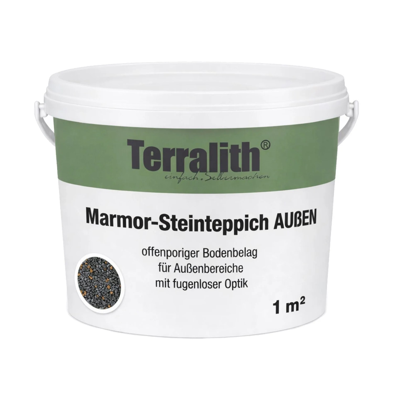 Terralith Metallic Steinteppich Metallic Mix 307 für 1 m² Außen Fein 2-4 mm