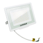 Weißer LUXULA LED Strahler 100W für Außen, warmweißes Licht, wetterfest und robust.