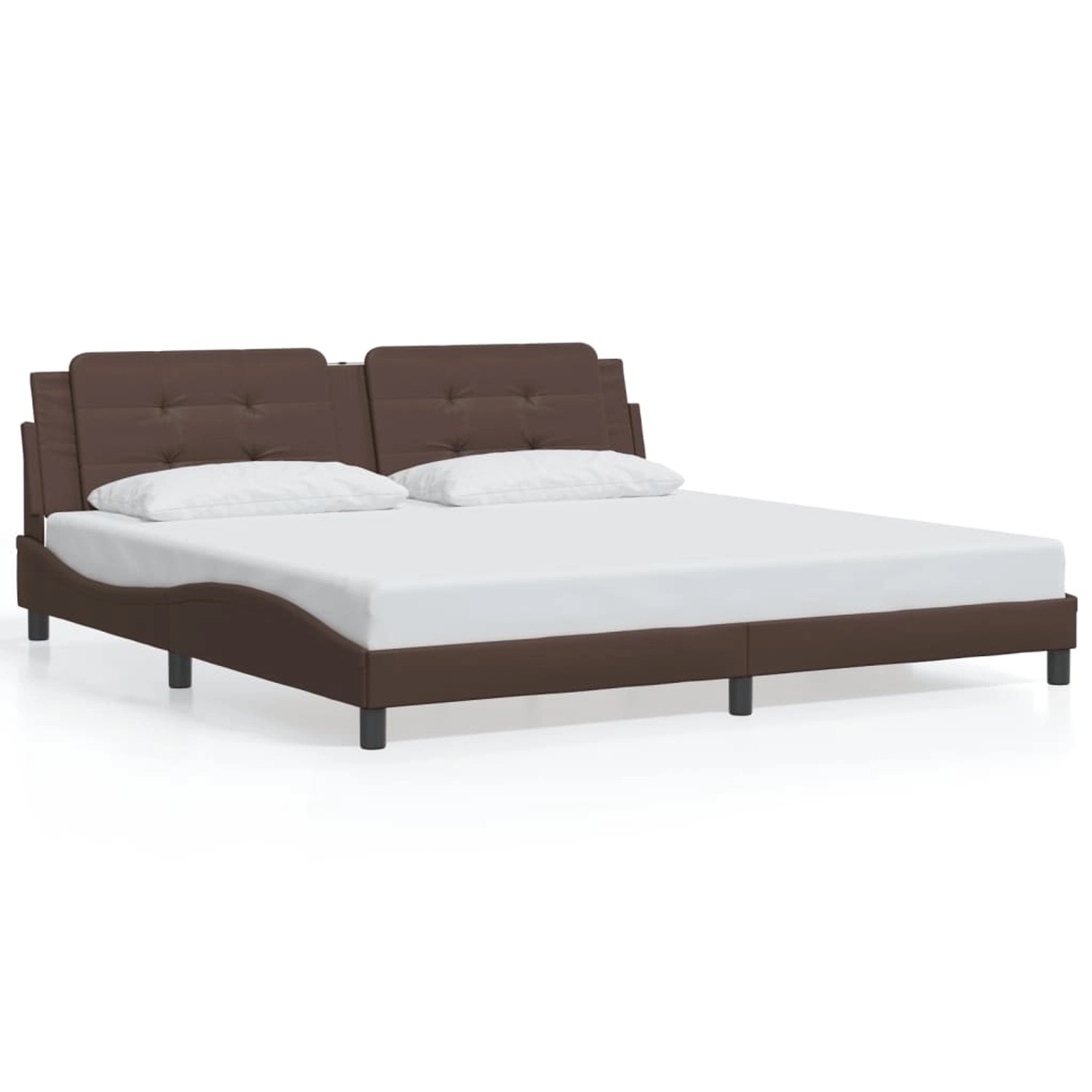 vidaXL Bettgestell ohne Matratze Zadar Braun 200x200 cm Kunstleder 3208207 günstig online kaufen