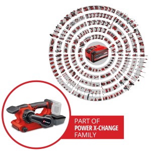 Einhell Akku-Bandschleifer TP-BS 18/457 Li BL Solo mit Power X-Change Akku-System.
