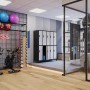 Jan Nowak Metallspind mit 10 abschließbaren Fächern, anthrazit-weiß, in Umkleidekabine. Ideal für Sport & Büro.