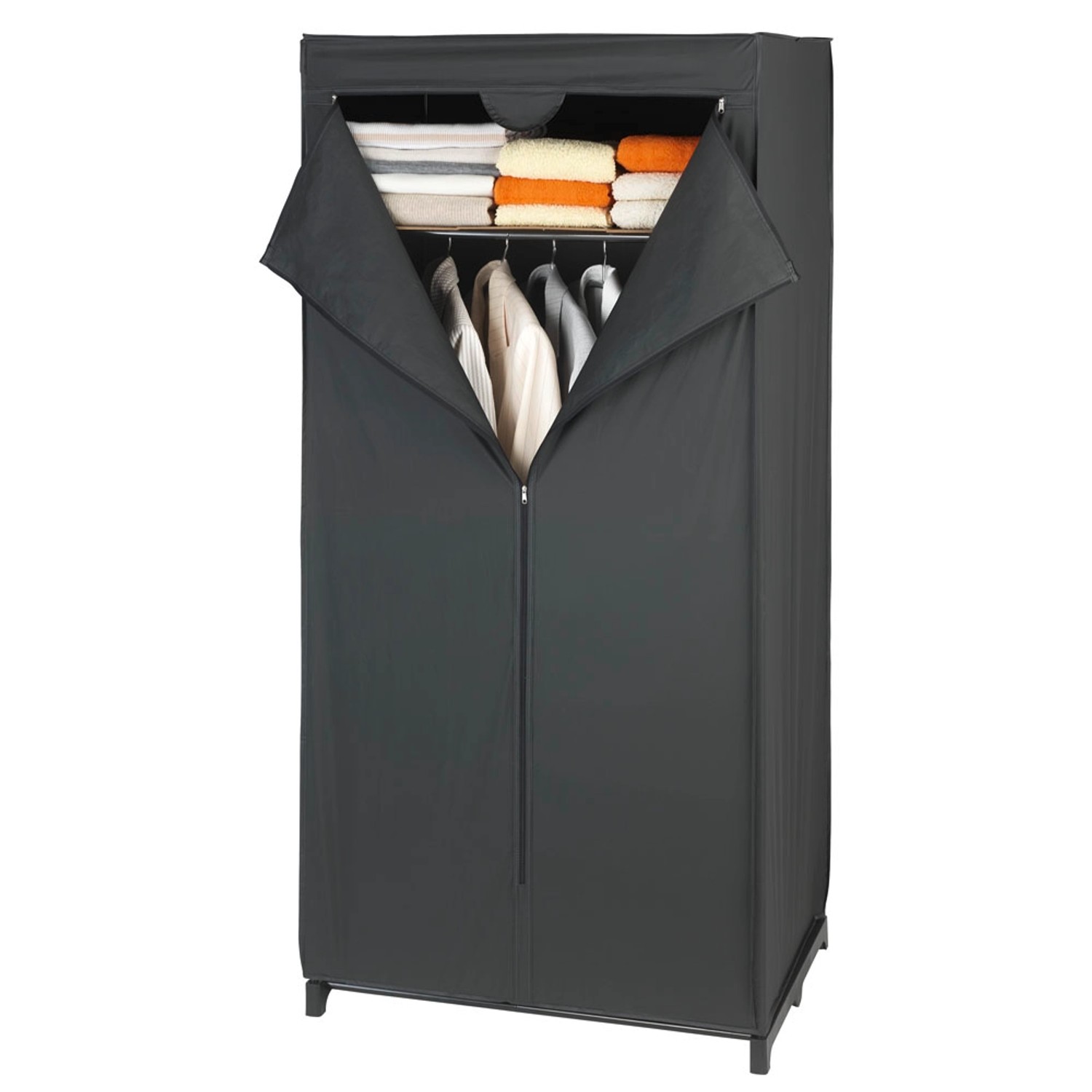 Wenko Kleiderschrank Deep Black mit Ablage 160 cm x 75 cm x 50 cm günstig online kaufen