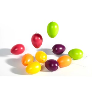 Brauns-Heitmann Ostereier-Set, 10 bunte Eier (ca. 6cm) zum Aufhängen als Osterdeko.