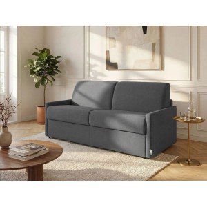 Graues 3-Sitzer Schlafsofa Calife aus Stoff, 170 cm breit, in modernem Wohnzimmerambiente.