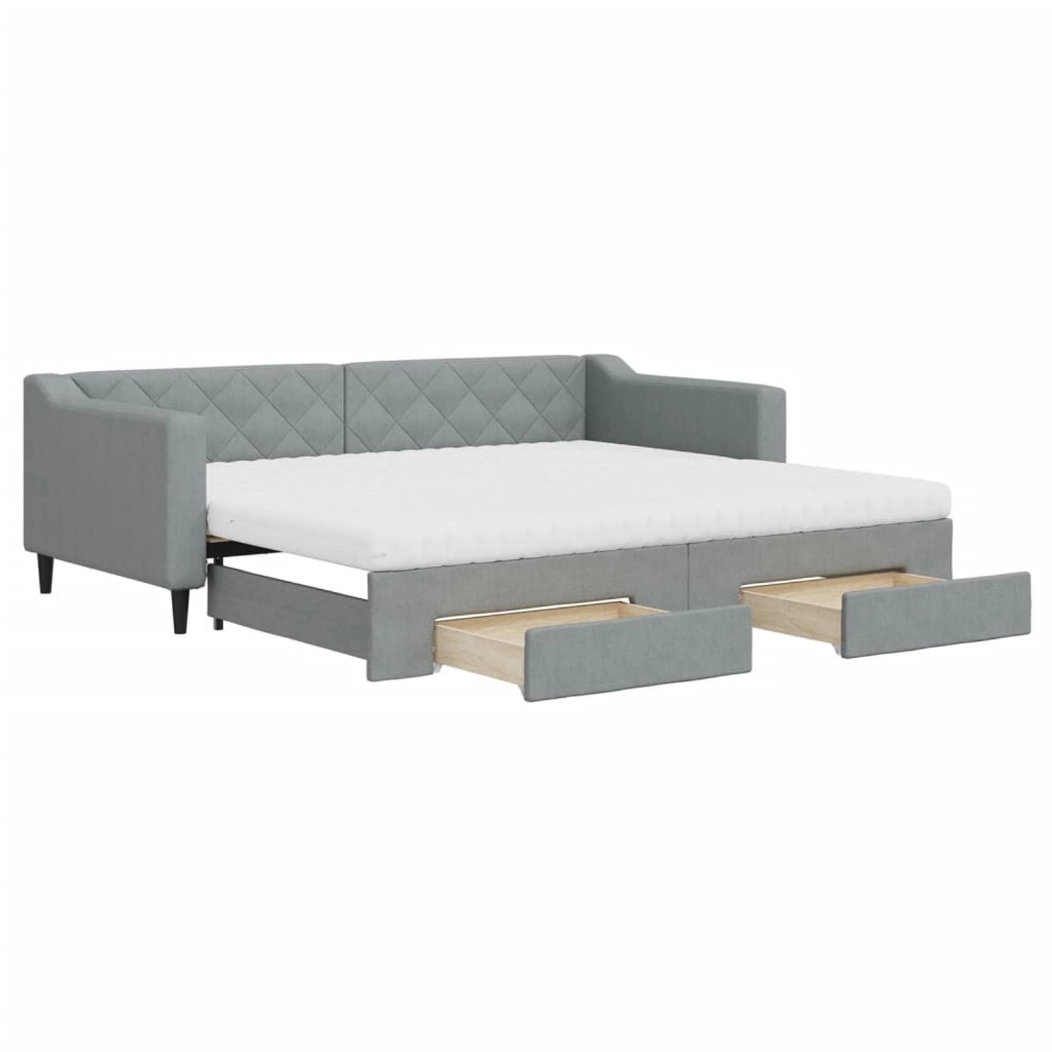 vidaXL Tagesbett Ausziehbar mit Schubladen Hellgrau 90x200 cm Stoff 3197480 günstig online kaufen