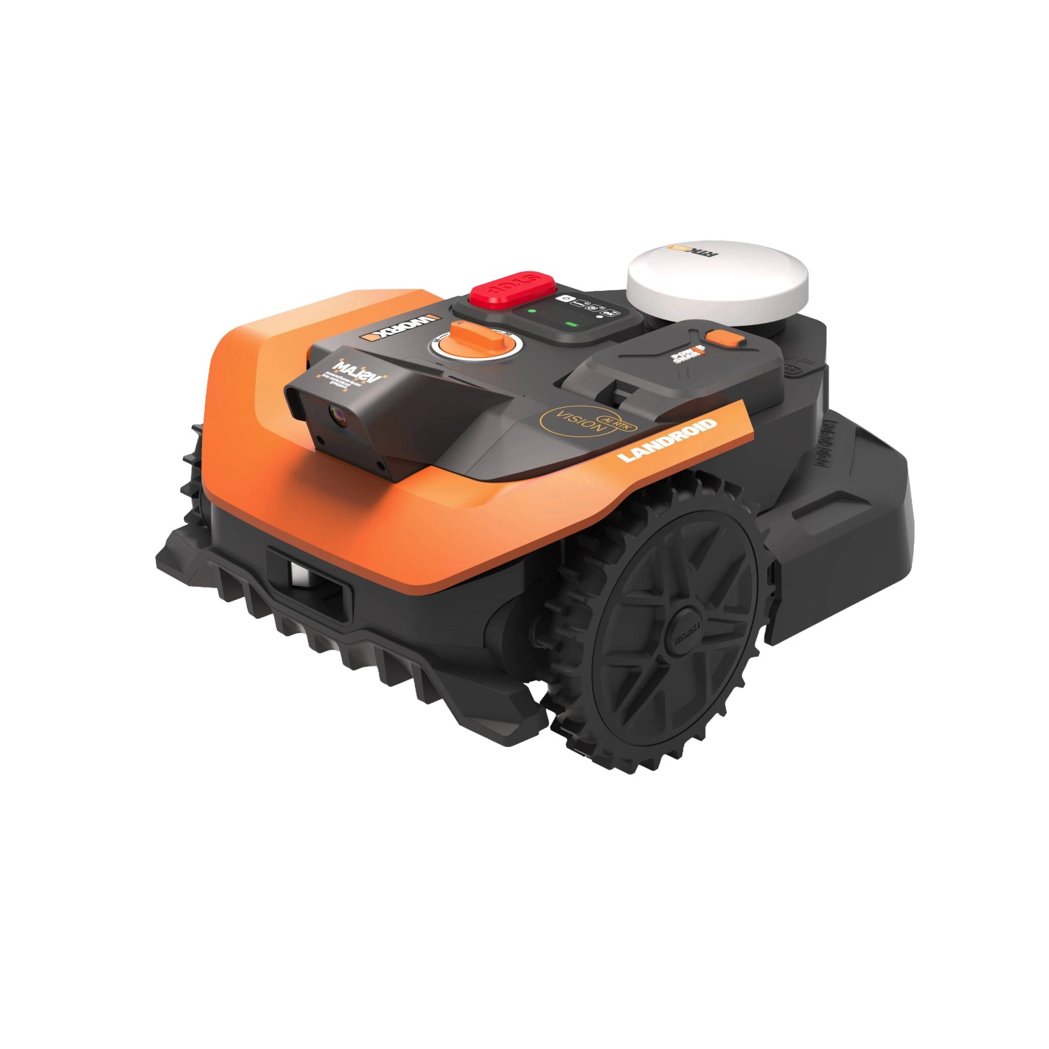 Worx Landroid Vision S300 Mähroboter ohne Begrenzungskabel, orange-schwarz.