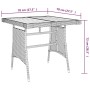 vidaXL Garten-Essgruppe, 3-teilig, Poly Rattan schwarz, Tisch 70x70 cm, Stühle mit Kissen.