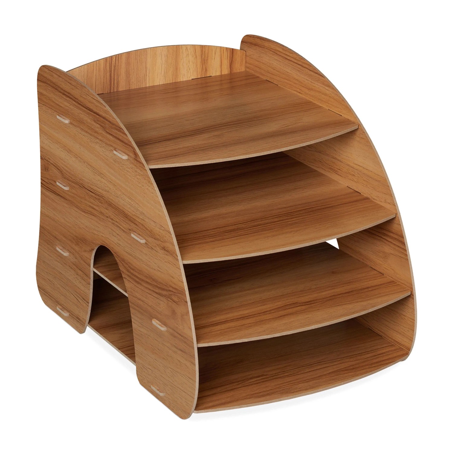 Relaxdays Dokumentenablage MDF Dunkelbraun 4 Fächer 27 cm x 25,5 cm x 34,5 cm 1,2 kg