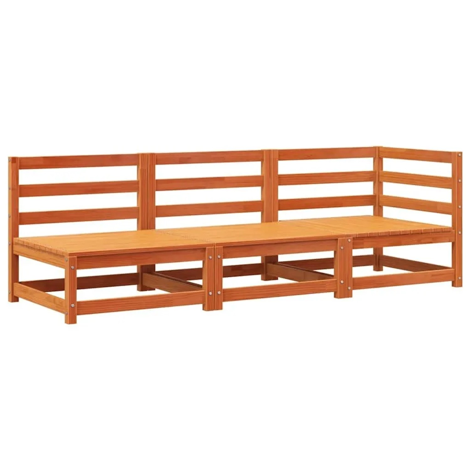 vidaXL Gartensofa 3-Sitzer Wachsbraun Massivholz Kiefer 837953