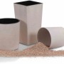 Siena Garden Pflanzgefäße Eco Lens, weiße Übertöpfe in verschiedenen Formen und Größen.