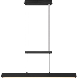 Moderne LED-Pendelleuchte Paros in Schwarz matt, dimmbar, für Wohn- und Esszimmer.