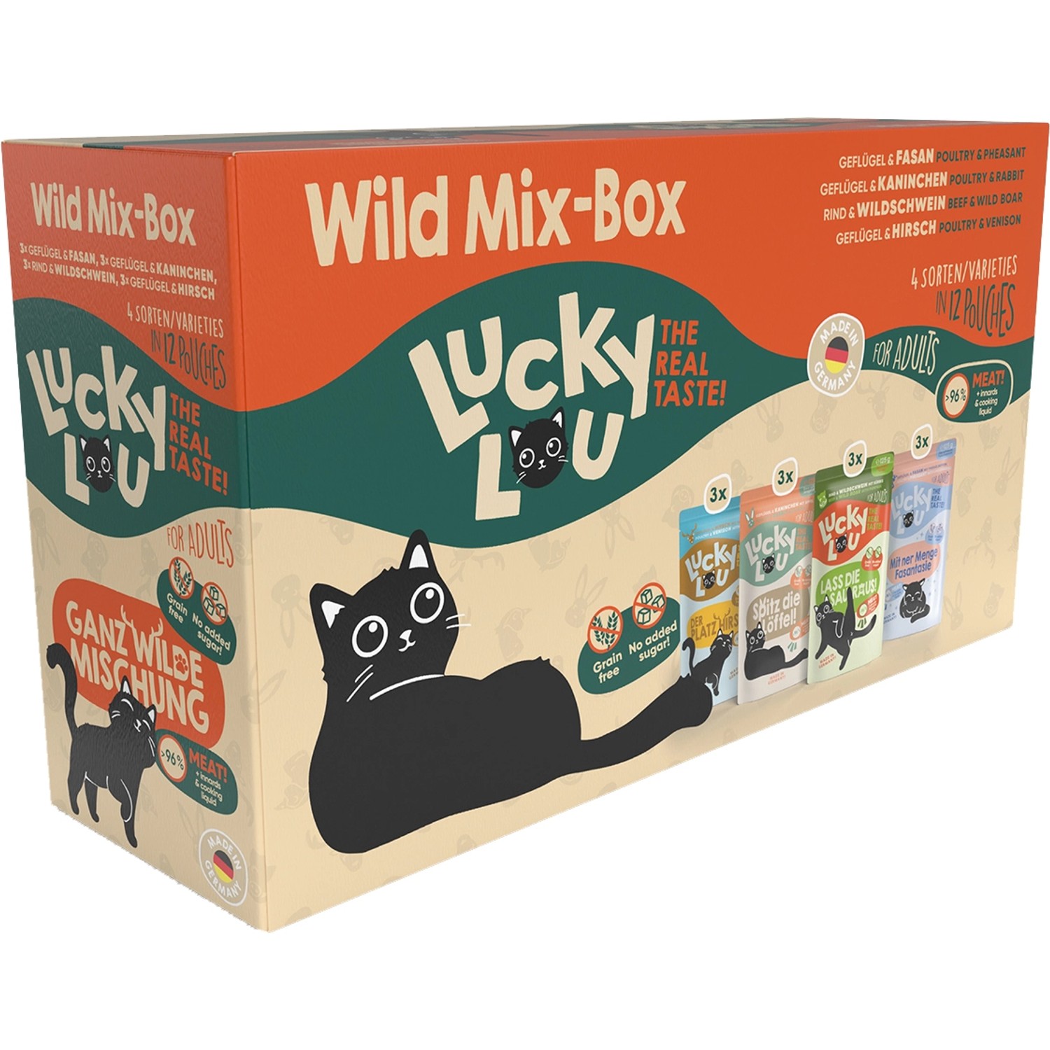 Lucky Lou Katzen-Nassfutter Lifestage Adult Wild-Mix 12 x 125 g