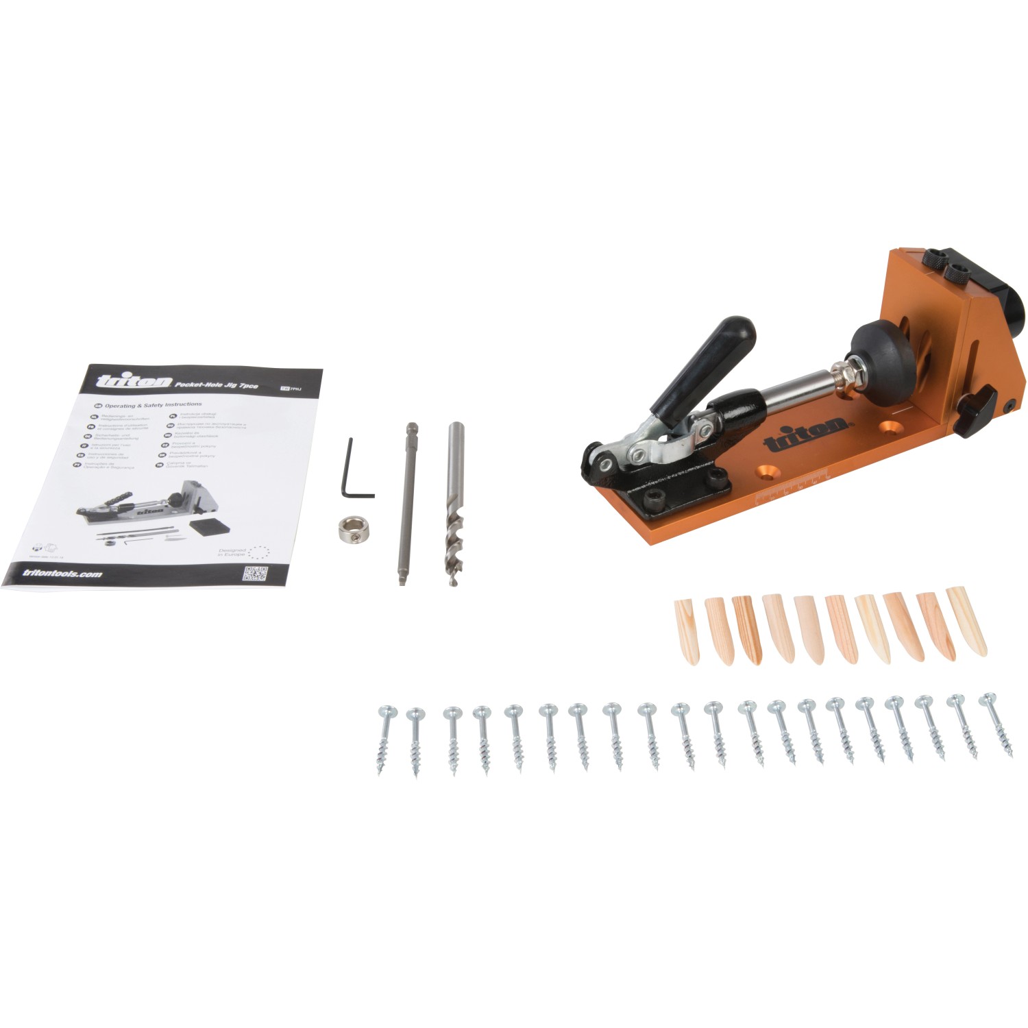 Triton Taschenbohrlehre TW7PHJ 7-tlg. Satz mit Zubehör für präzise Bohrungen.