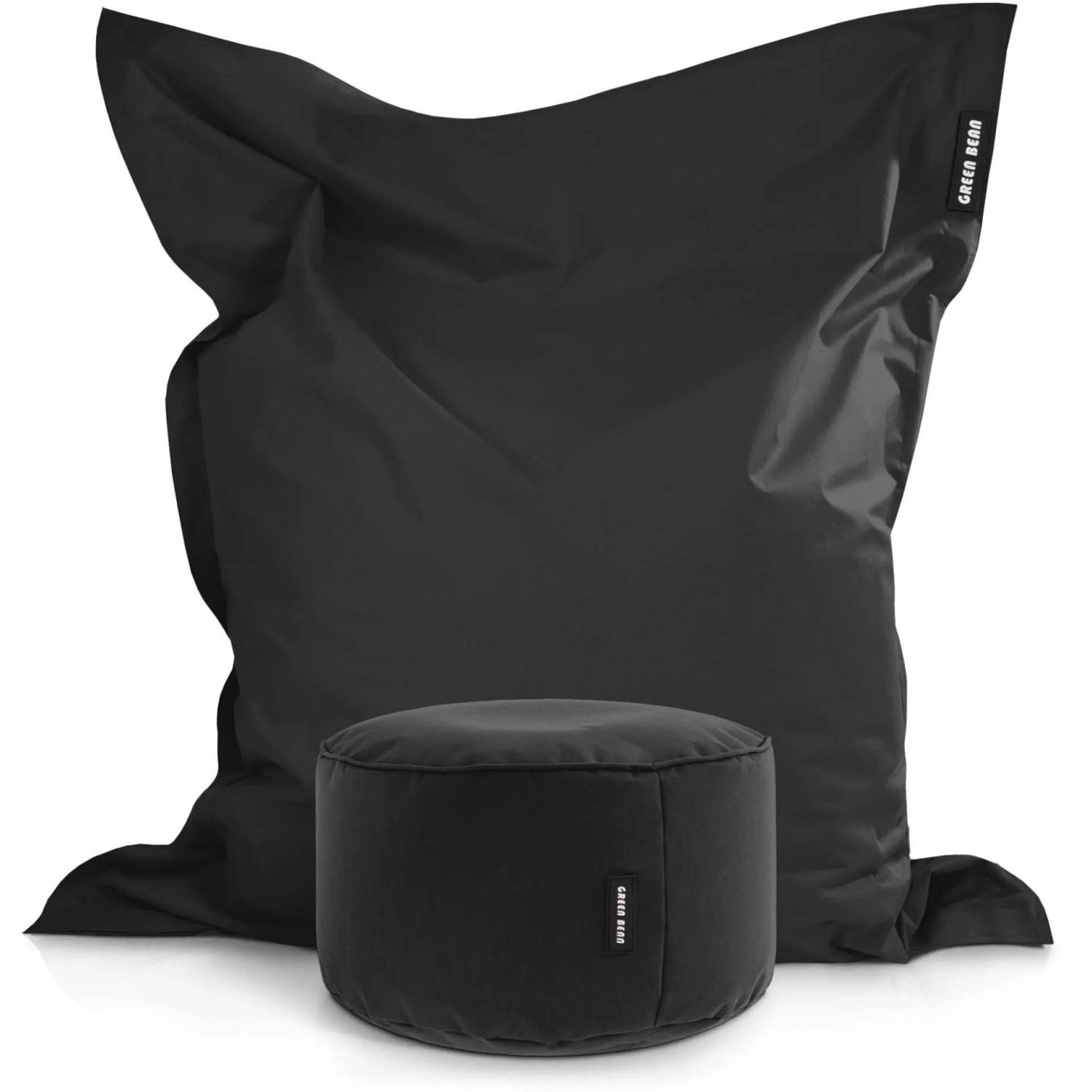 Green Bean Sitzhocker 2er Set Square + Stay 140 x 180 x 25 cm Wetterfest Schwarz