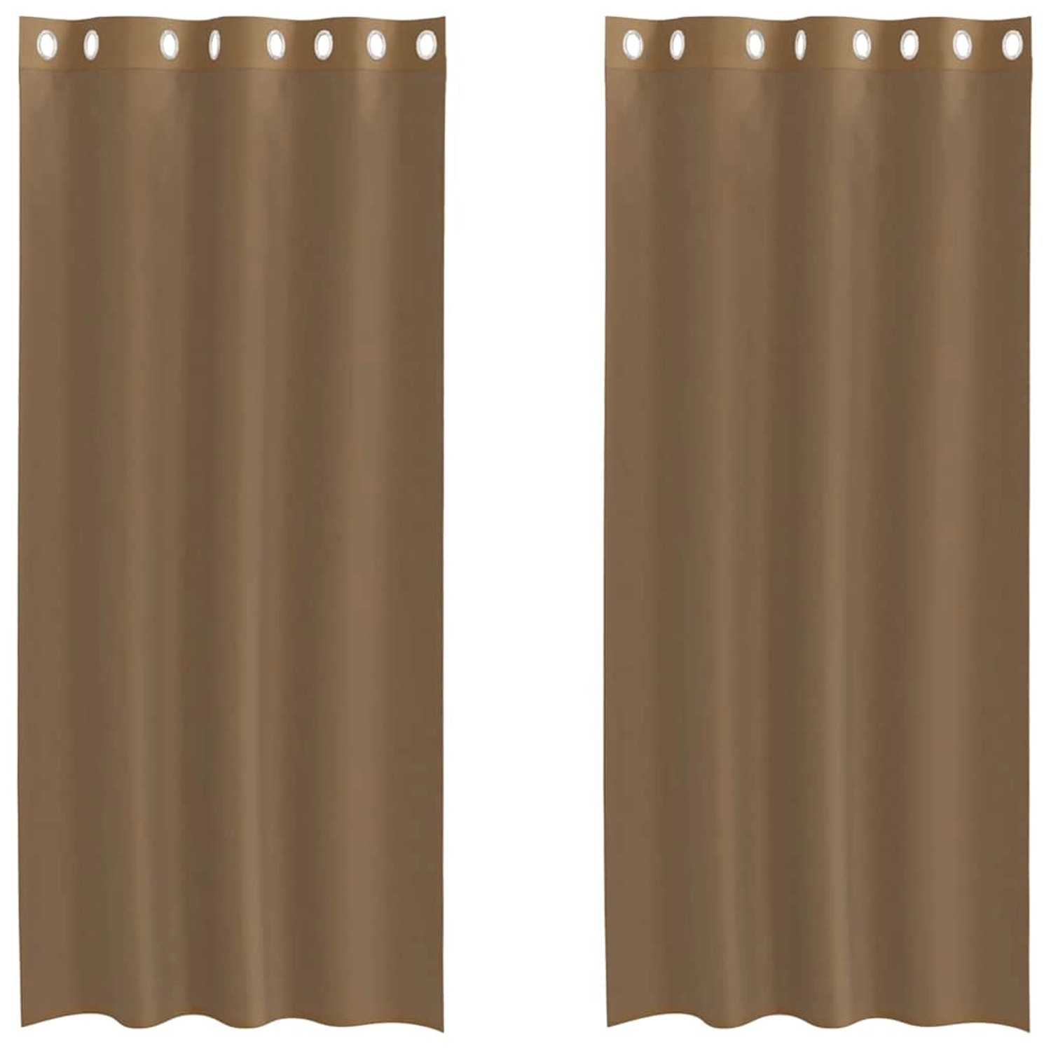 vidaXL Voile Vorhänge mit Ösen 2 Stk Hellbraun 4102127 günstig online kaufen