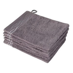 Dyckhoff Waschhandschuhset Wave Grau 16 x 21 cm 6-tlg.