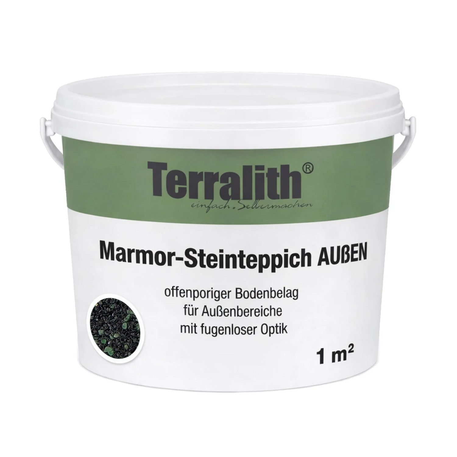 Terralith Edelsteinteppich Aventurin Nero 1 m² Außen