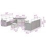 Schwarzes 9-teiliges Garten-Sofa-Set aus Poly Rattan mit höhenverstellbarem Tisch.