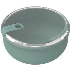 Runde, grüne Rotho Frischhaltedose Ela (1,8 l) mit transparentem Deckel. Ideal für Vorräte.