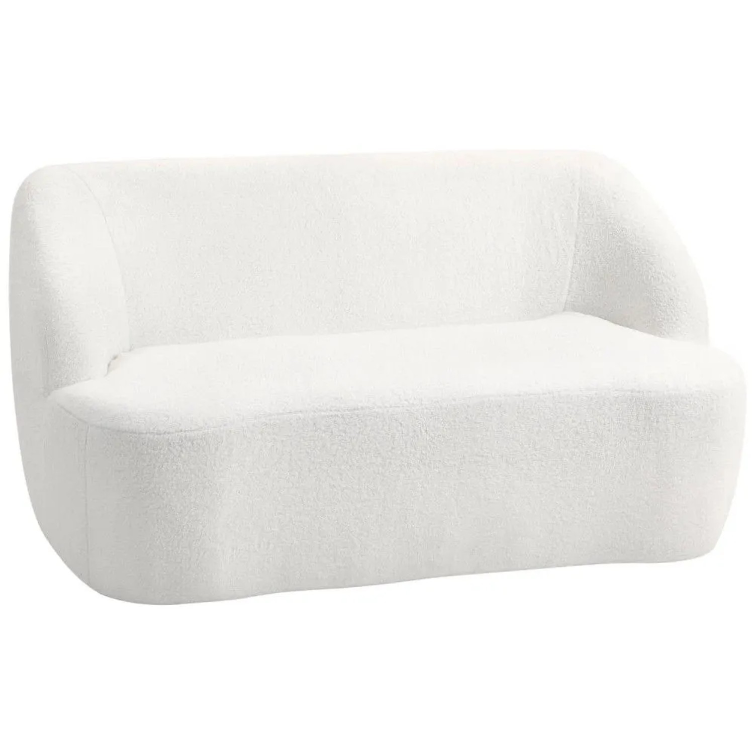 HOMCOM Sofa 2-Sitzer 142 cm Couch Polstersofa für Wohnzimmer Cremeweiß