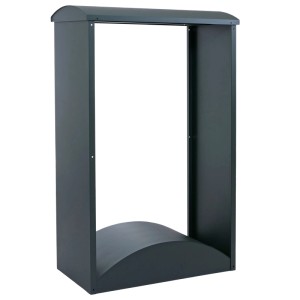 Grünes MCW Brennholzlager P77 aus Metall, 160x98x50cm, für Garten oder Terrasse.