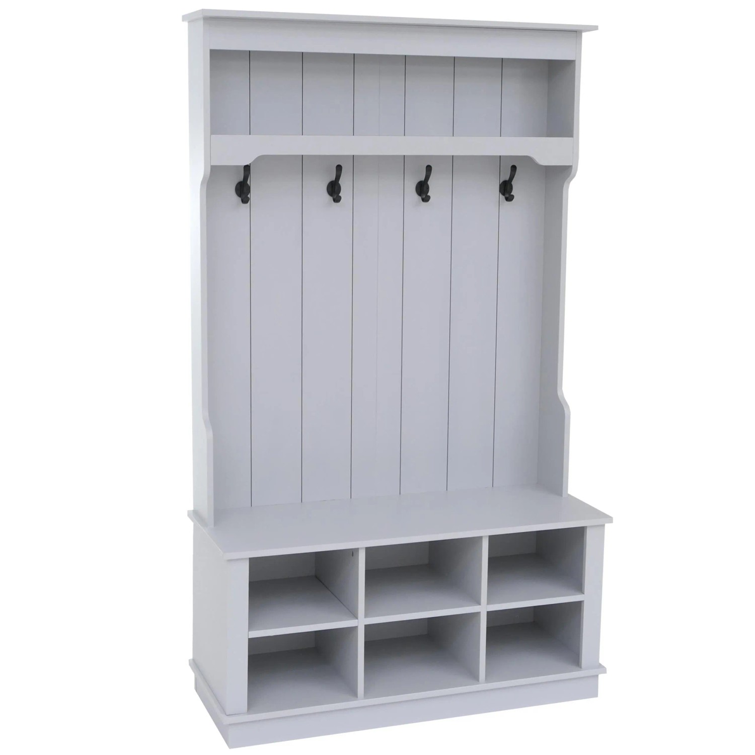Mcw Garderobe P26 4 Haken Staufach Ablage Melamin 170x100x39cm Hellgrau