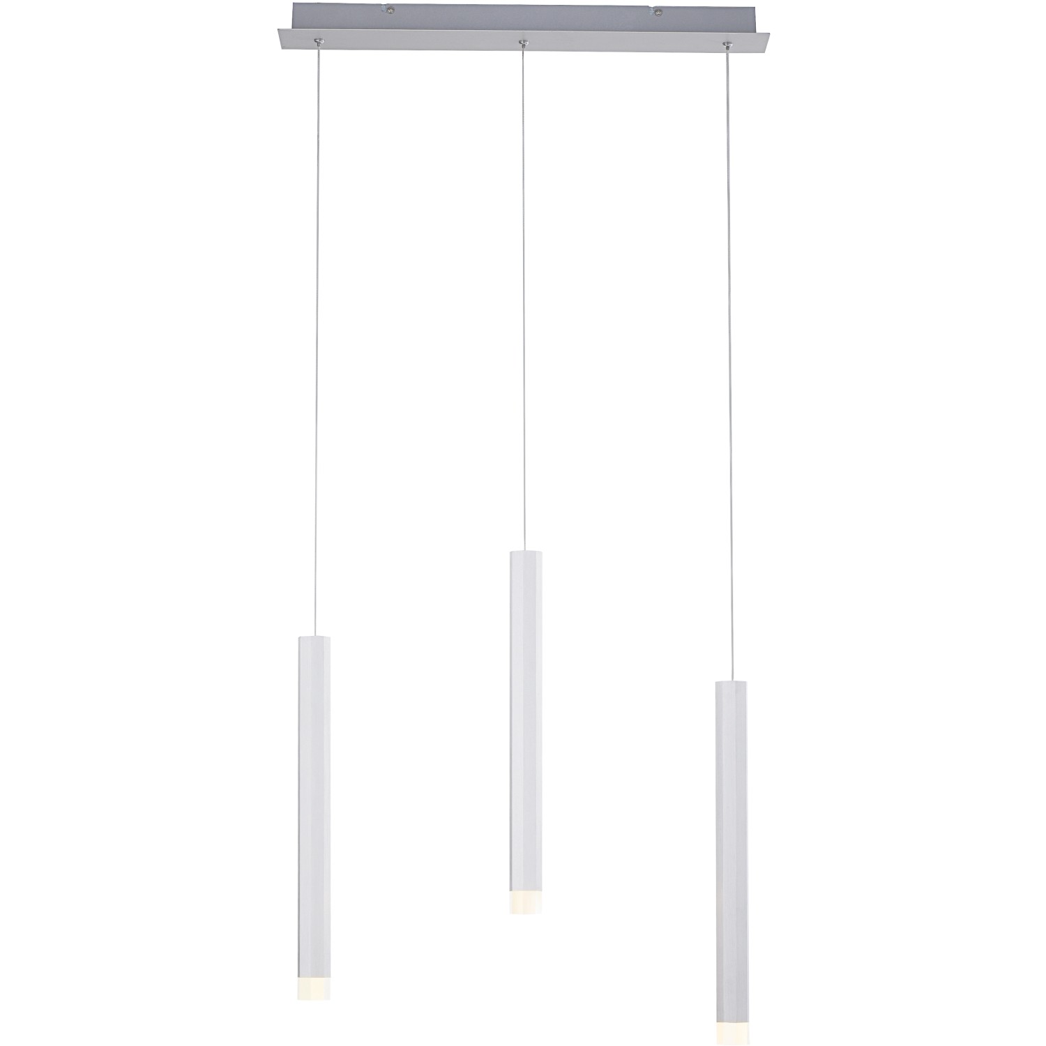 Just Light. LED-Pendelleuchte Bruno 3-flammig Aluminium 55 x 120 cm