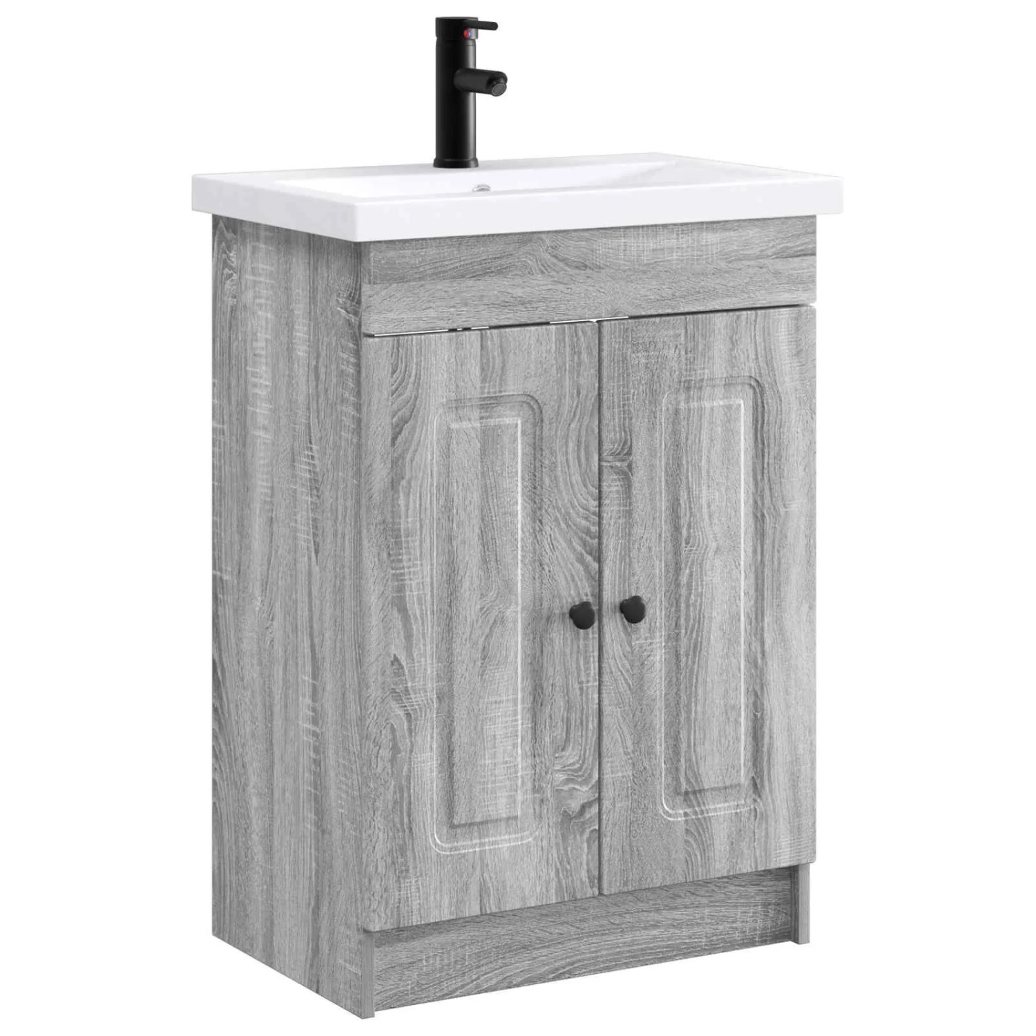 vidaXL Badezimmermöbel-Set Grau Sonoma 78,5 x 37,5 x 81 cm 3404180
