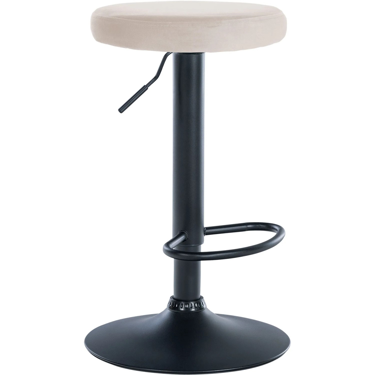 CLP Barhocker Ponte Samt-Bezug Creme/Schwarz