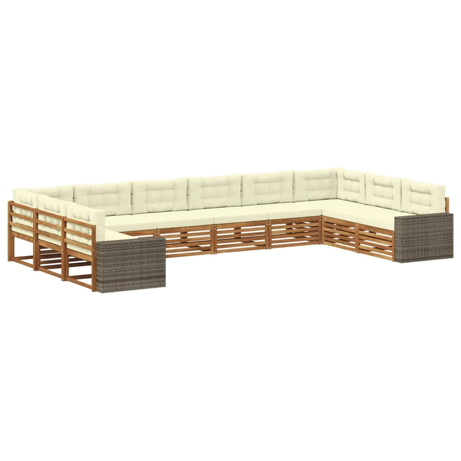 vidaXL Sofagarnituren mit Kissen 10 Stk Massivholz Akazie 3383908